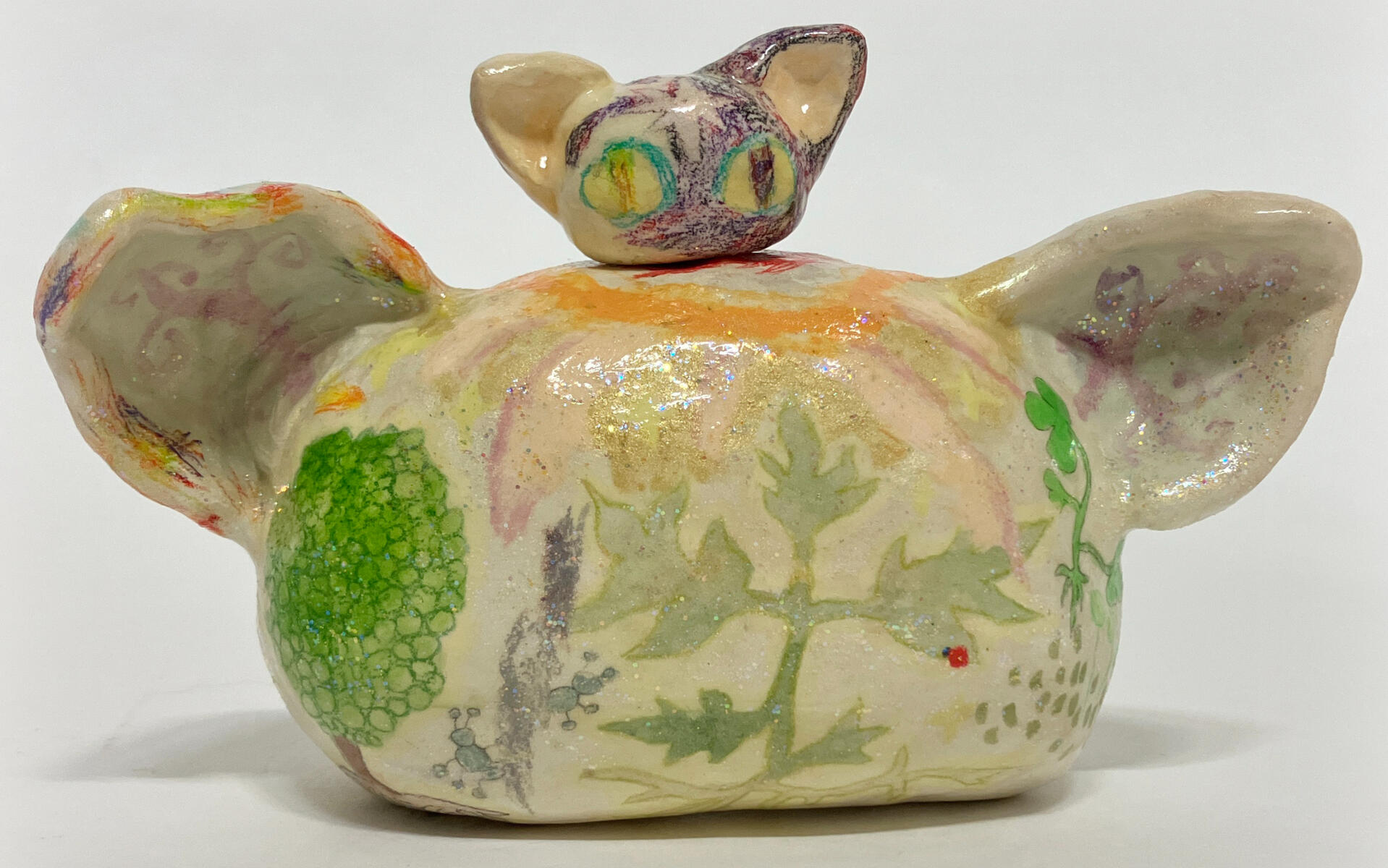 소원의 먕 탑, 10 x 15.5 x 11.5 cm, mixed media on stone modeling clay, 2023